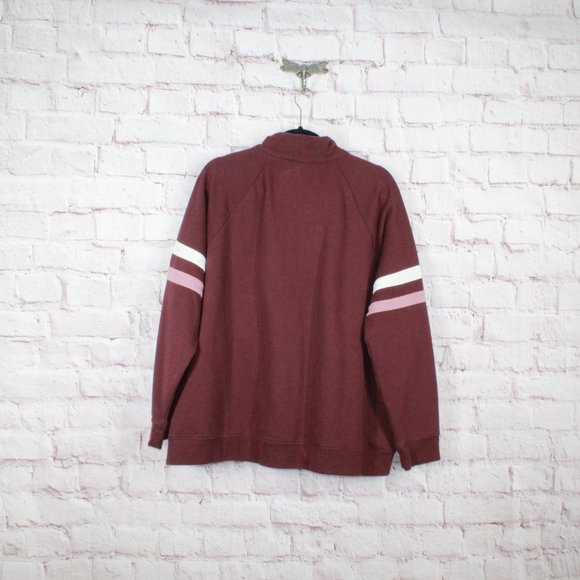 LL Bean 1912 Sweatshirt Quarter-Zip Colorblock Pink Maroon Size 2X - Picture 7 of 9